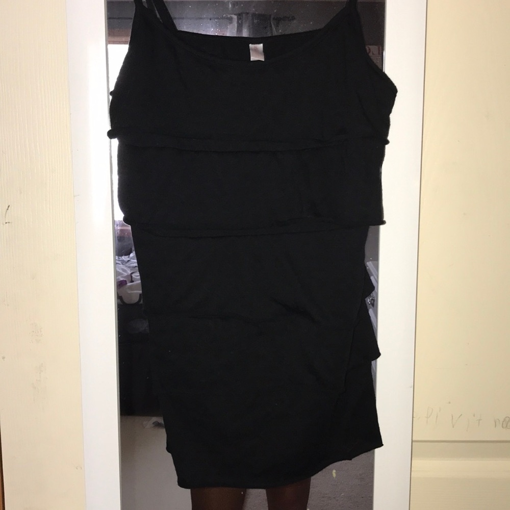 Black ruffle tank